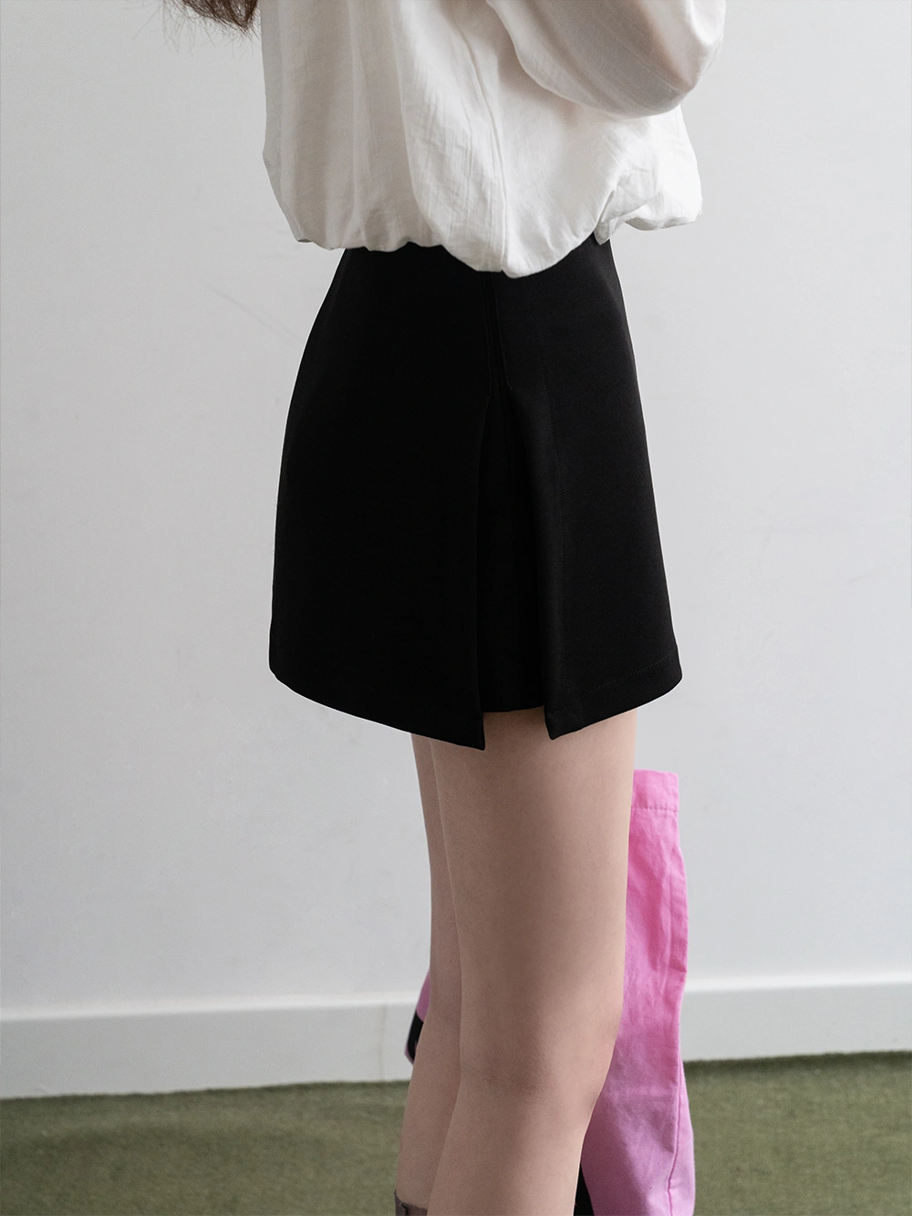 Side-Slit A-Line Midi Skirt Pants