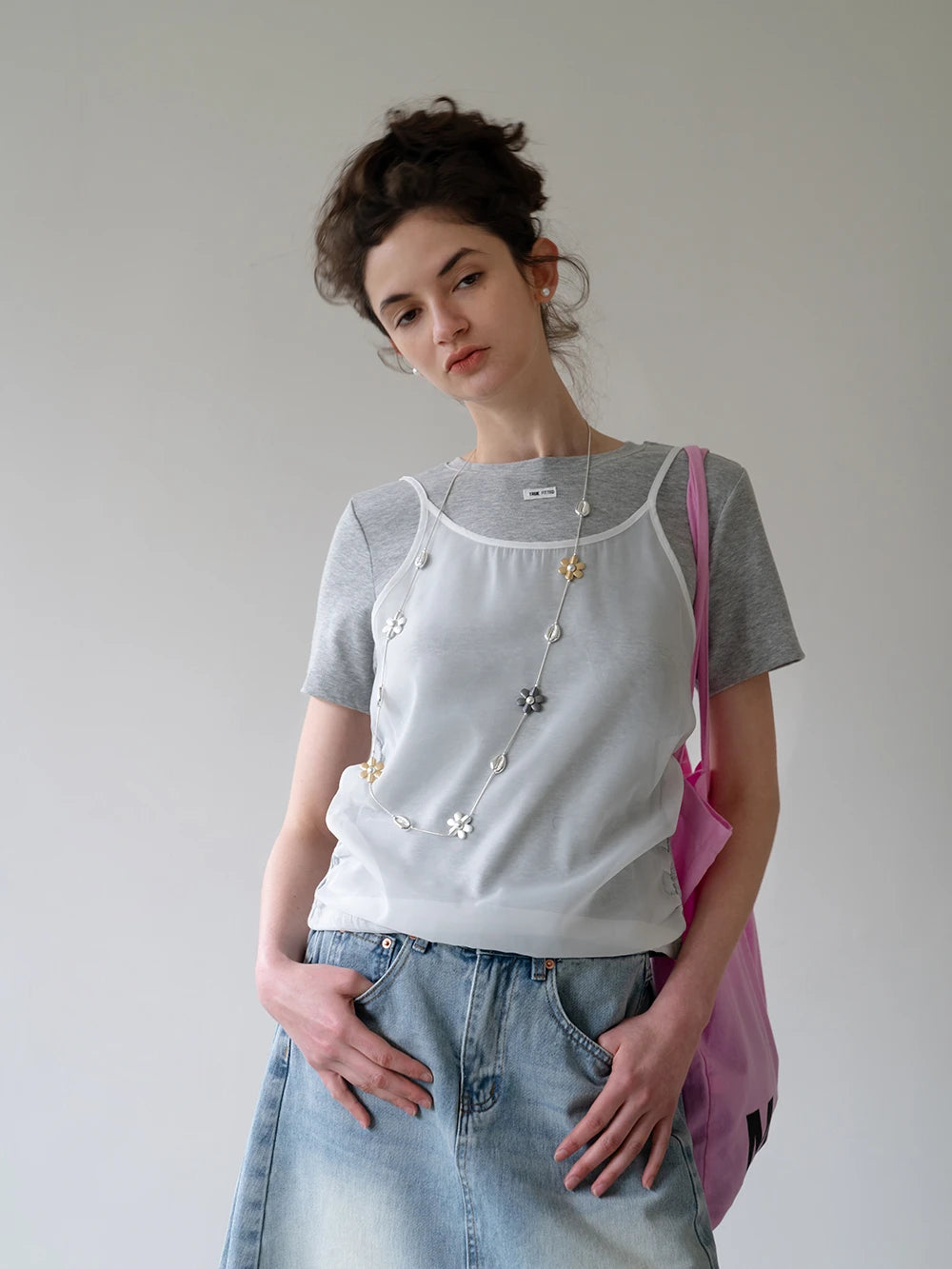 Layered Sheer Overlay T-Shirt