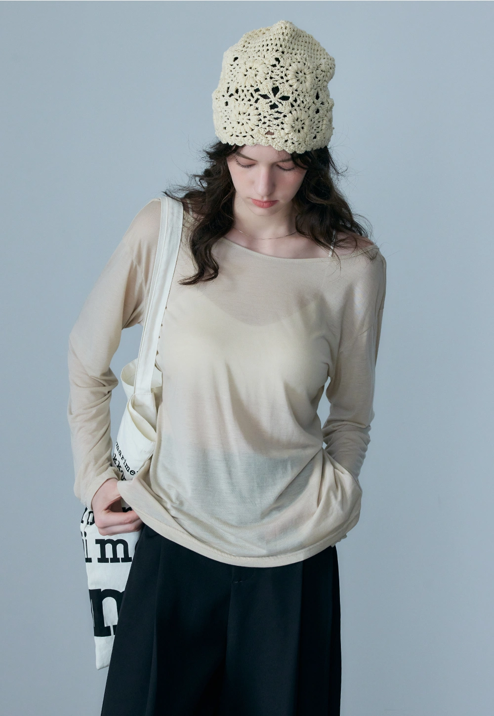 Women's Long-Sleeve Loose Knit Top