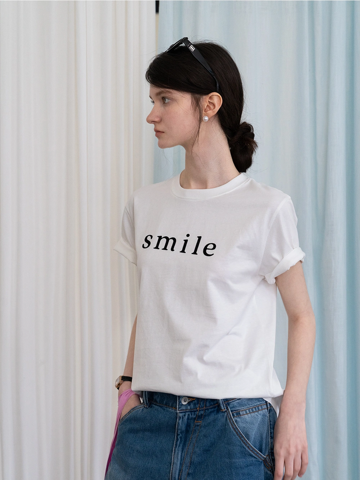 Women's Minimalist 'Smile' Graphic Tee