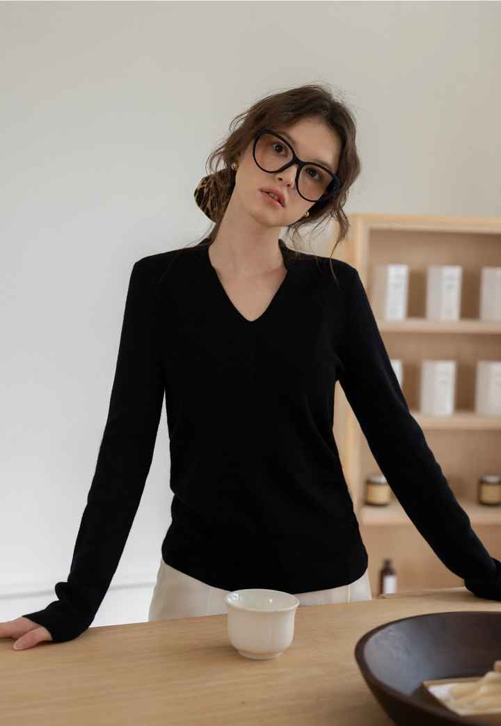 Women's V-Neck Knit Sweater