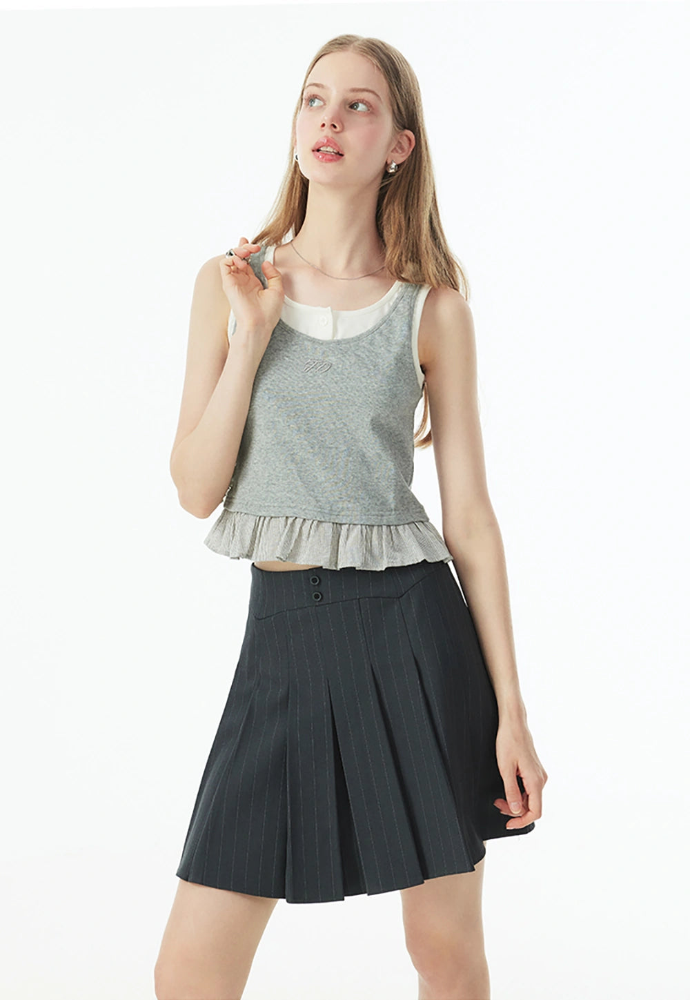 Women's Ruffle Hem Layered Tank Top