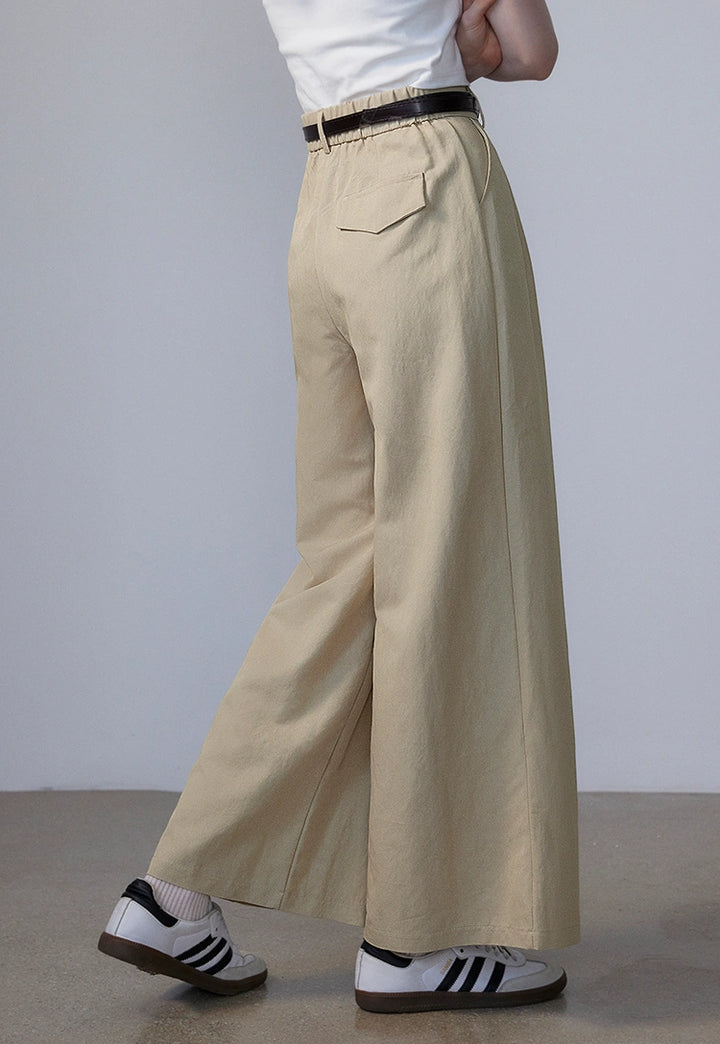 Pantalon large plissé pour femme