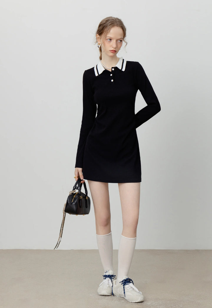 Women's Classic Polo Collar Knit Dress