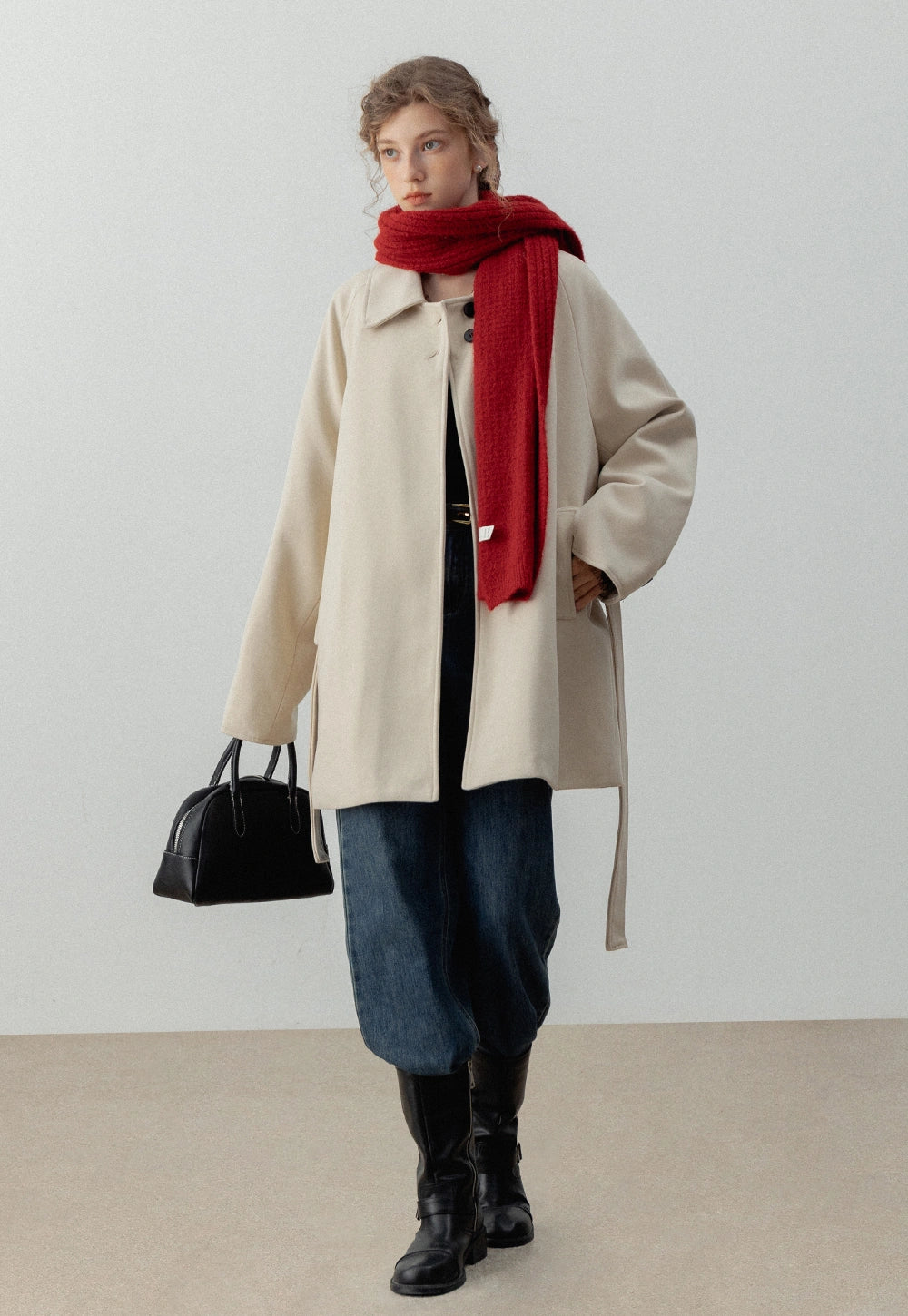 Women's Belted Wool Blend Coat