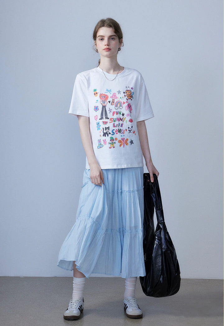 T-shirt con stampa giocosa da donna