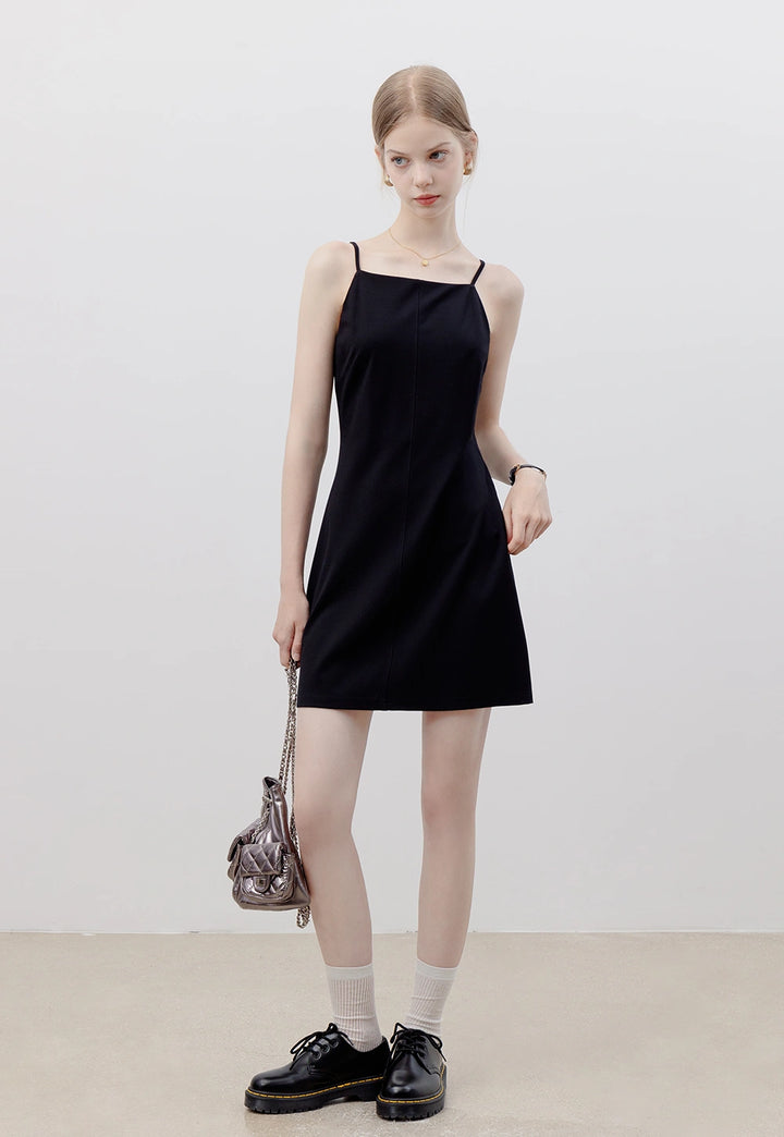 Women's Classic Black Spaghetti Strap Dress