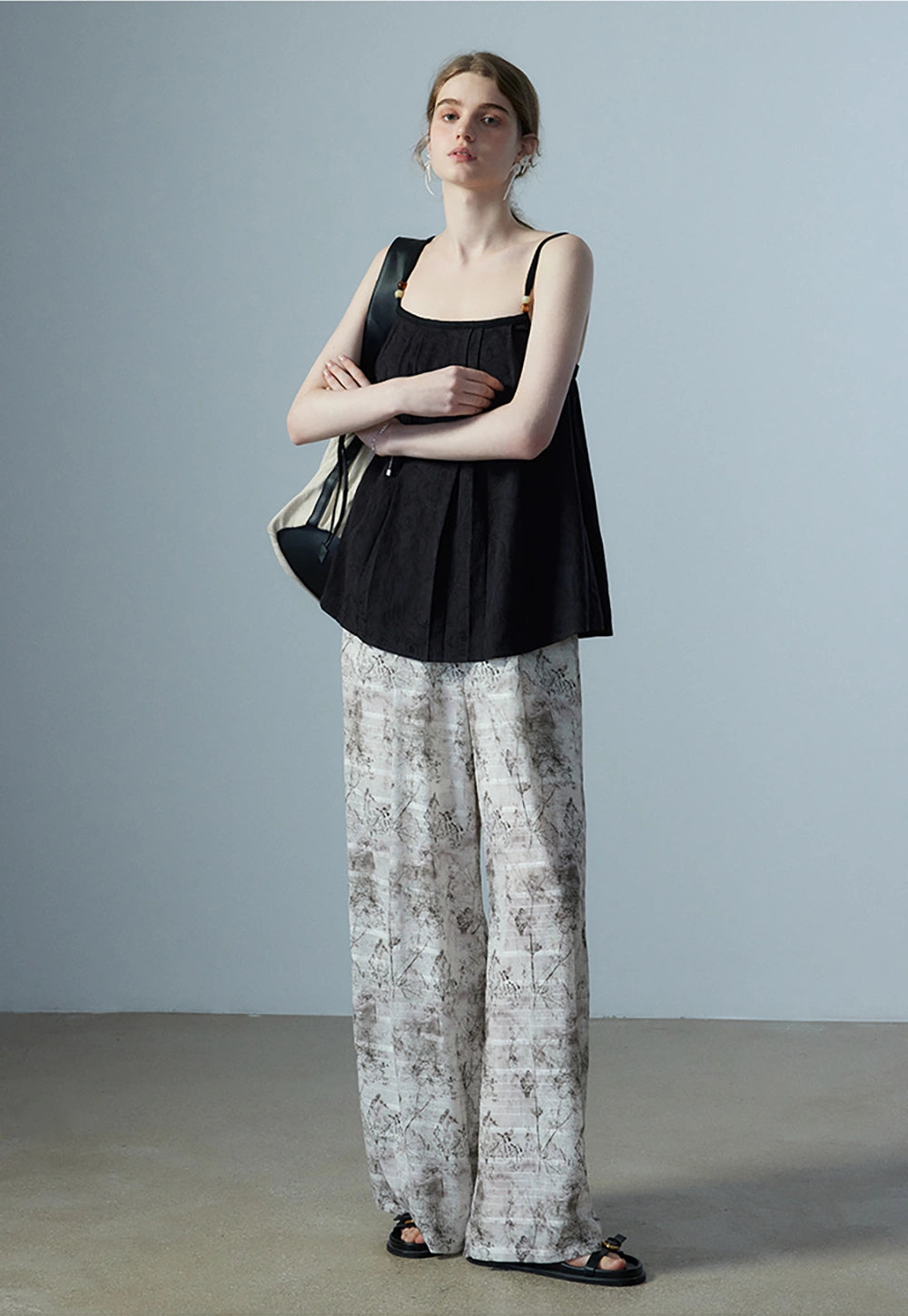 Women's Wide-Leg Printed Trousers