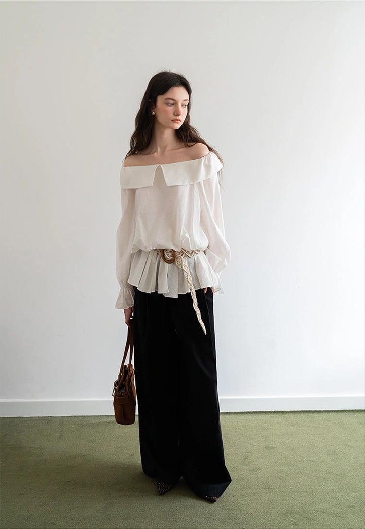 Wide-Leg Trousers with Belted Waist