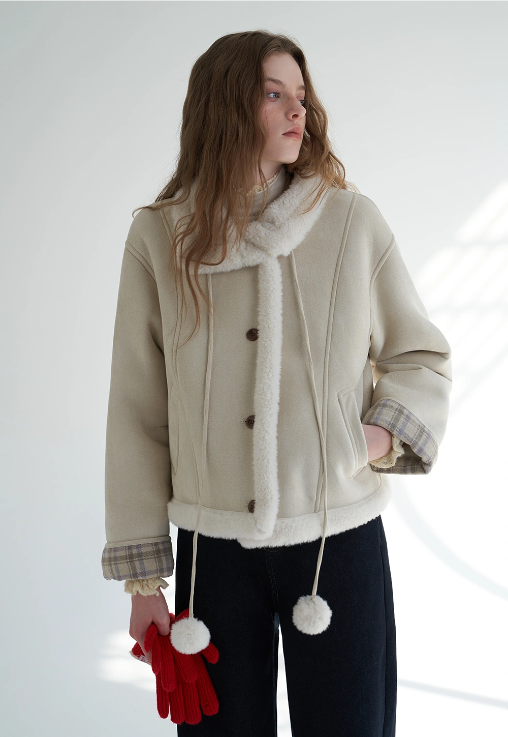 Women's Faux Shearling Suede Jacket