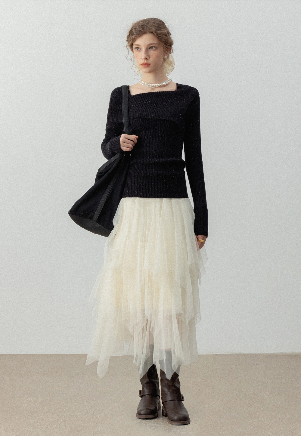 Women's Layered Tulle Midi Skirt