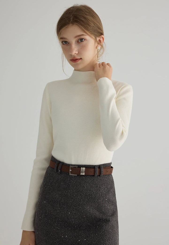 Women's Ribbed Mock Neck Sweater