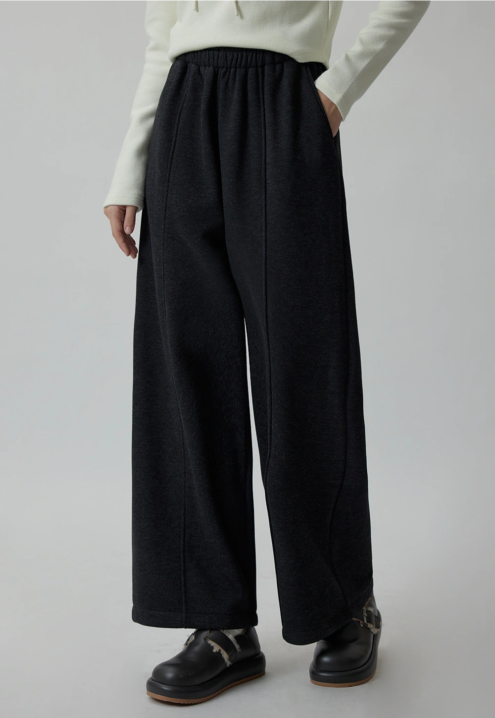 Women's Elastic Waist Fleece-Lined Casual Pants