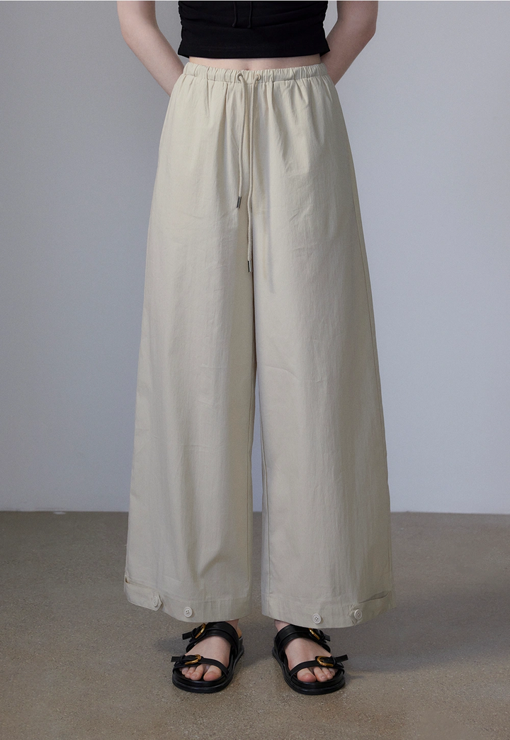 Pantaloni da donna con coulisse a gamba larga