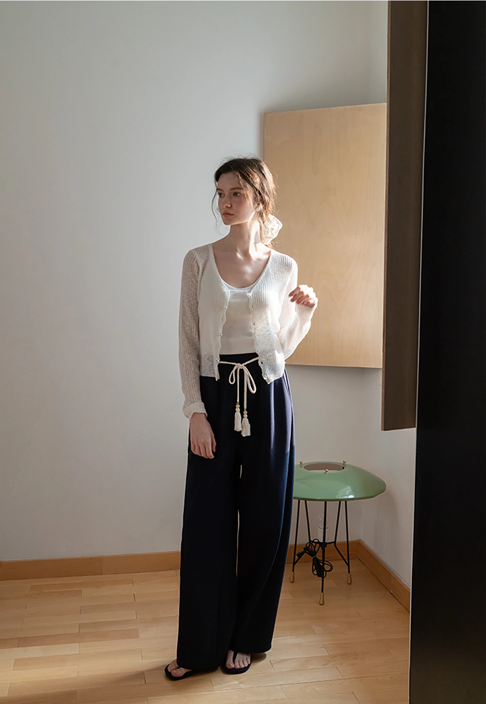 Comfortable Navy Wide-Leg Elastic Waist Pants