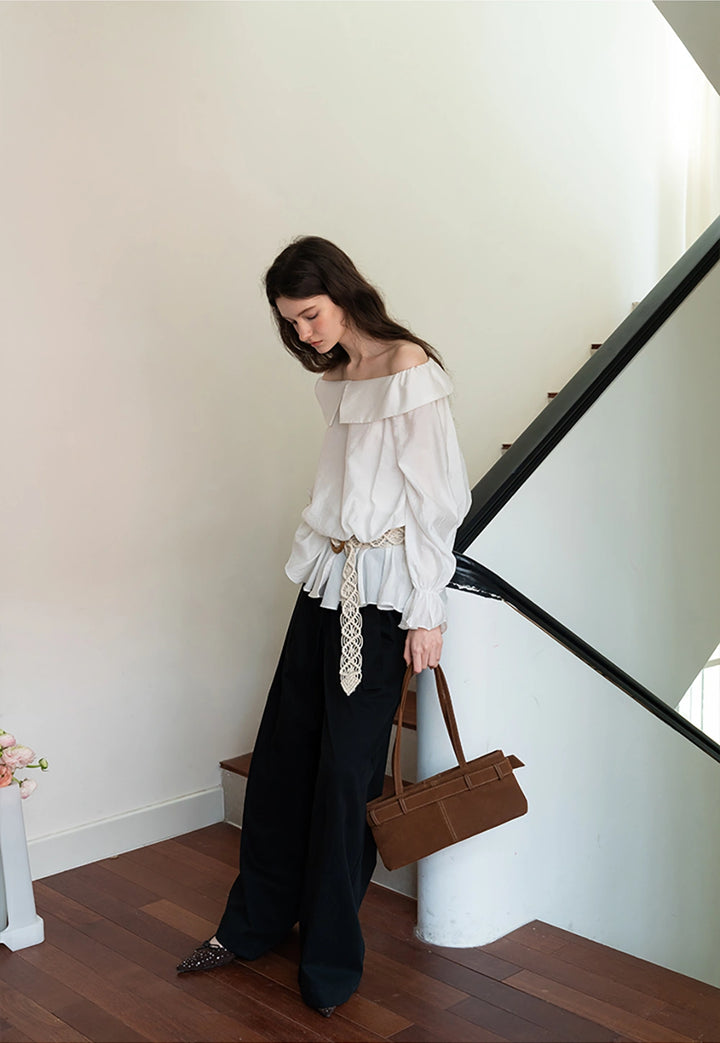 Wide-Leg Trousers with Belted Waist