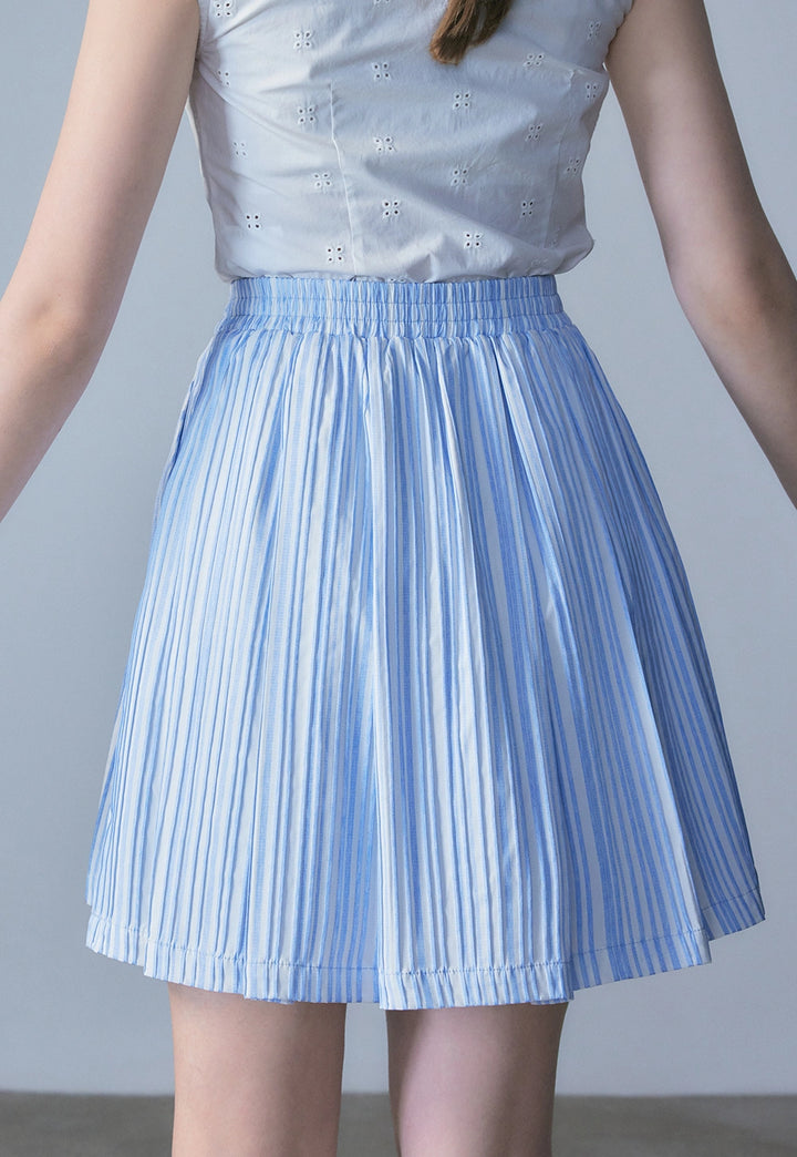 Women's Striped Pleated Skirt