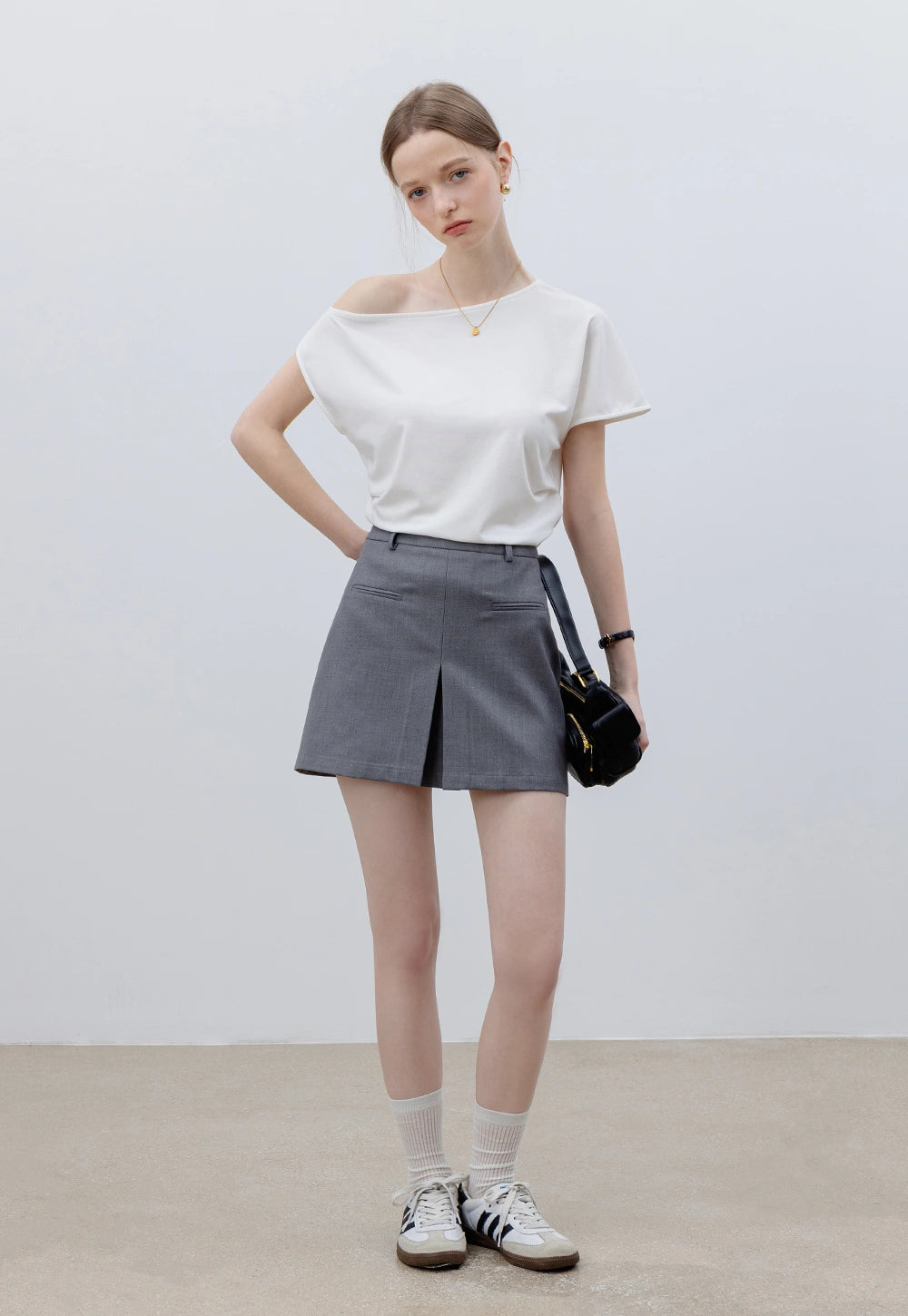 Women's High-Waisted Pleated Mini Skirt