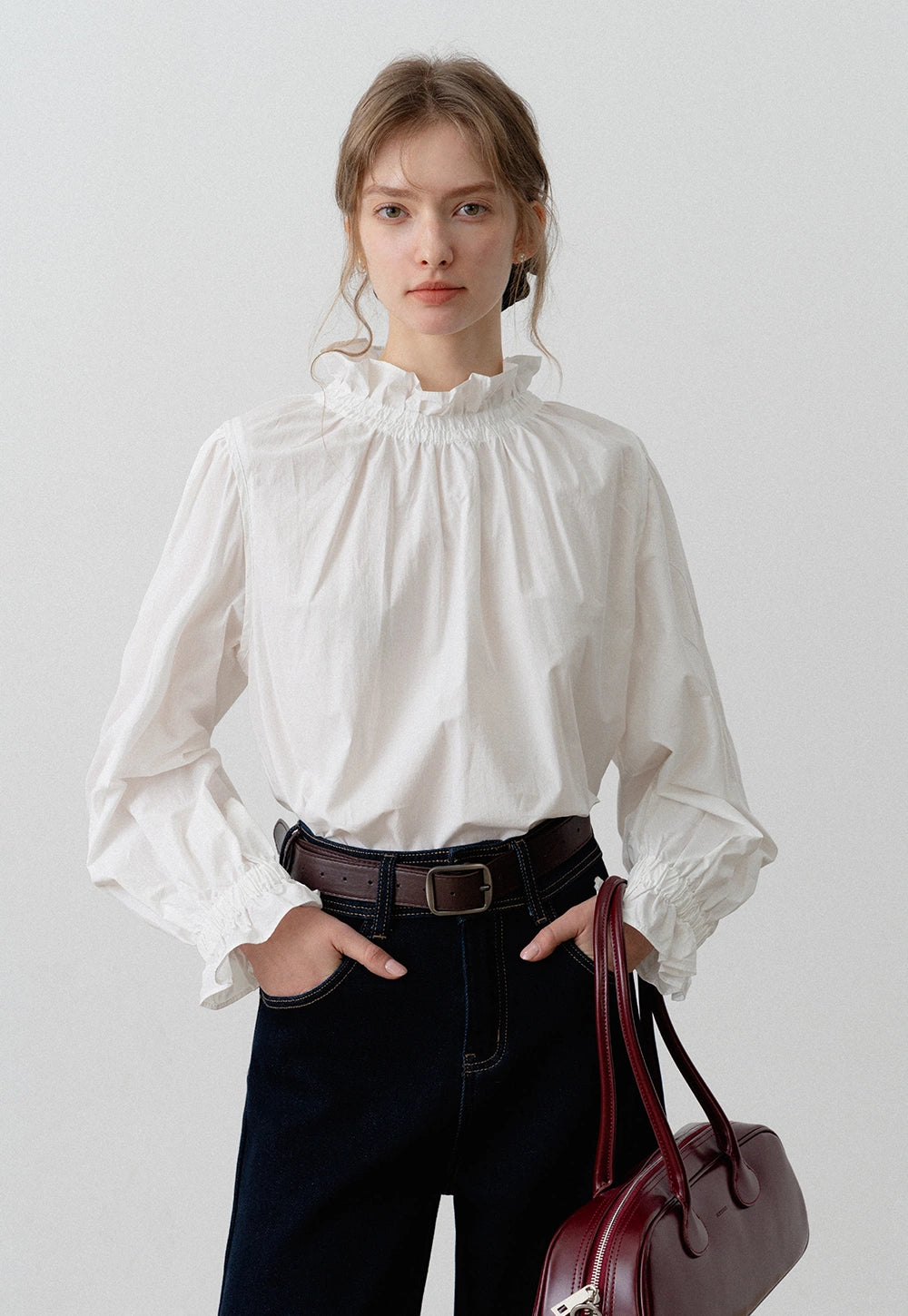 Women's Ruffle Collar Blouse