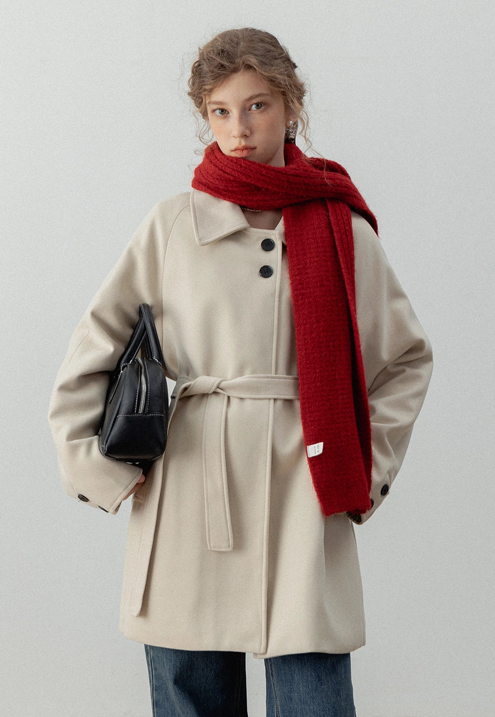 Women's Belted Wool Blend Coat