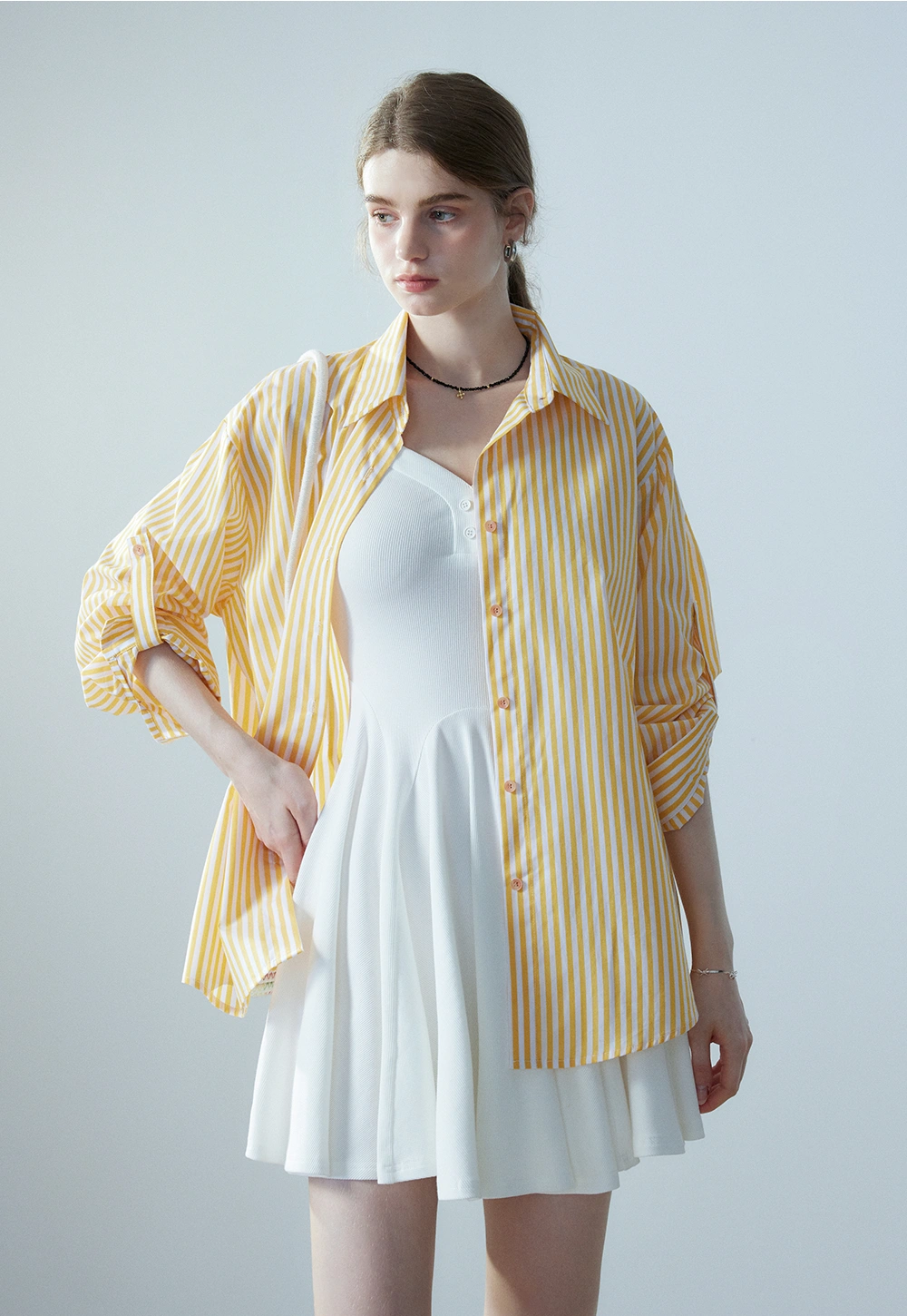 Women's Striped Button-Up Shirt