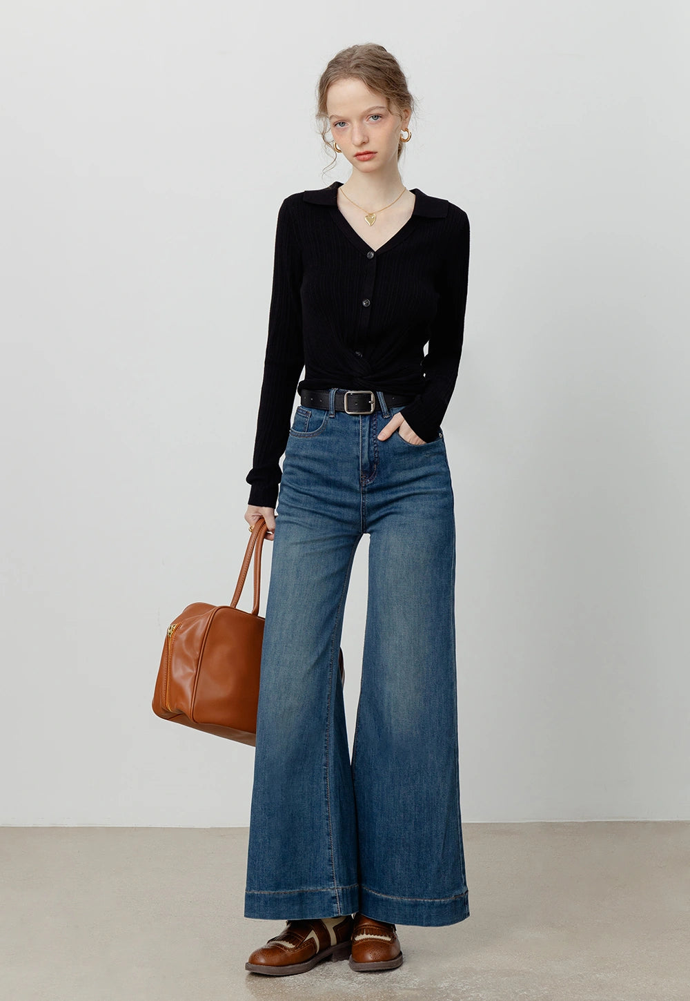 Women's High-Waisted Wide-Leg Jeans