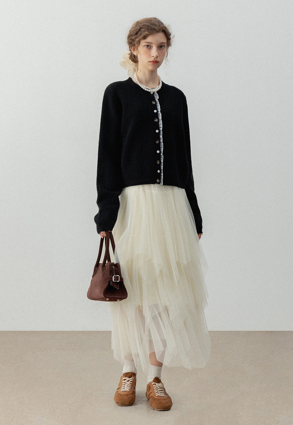 Women's Layered Tulle Midi Skirt