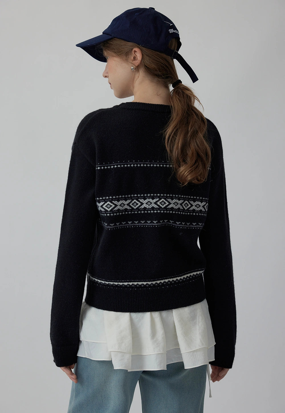 Women's Black Fair Isle Knit Sweater