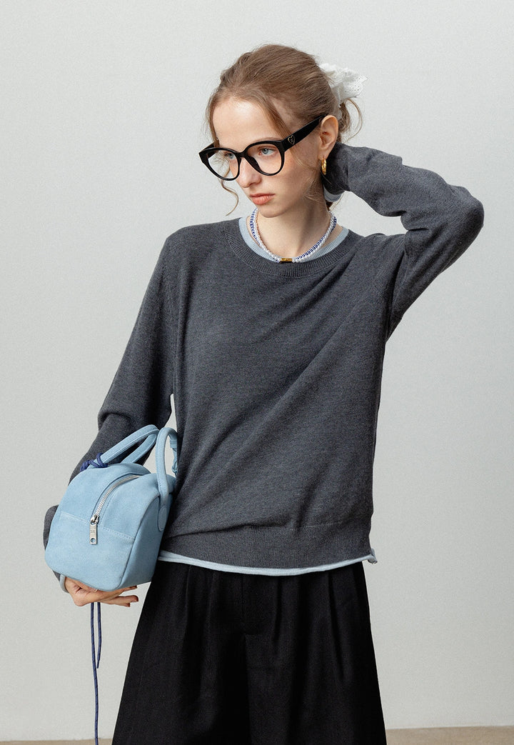 Women's Contrast Stitch Knit Top