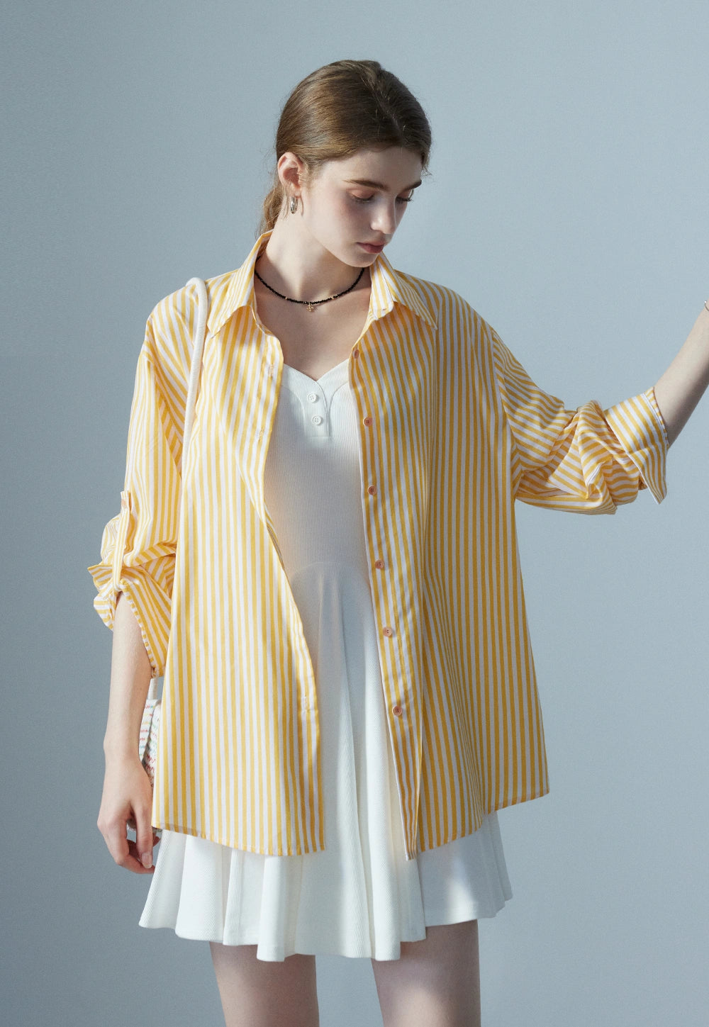 Women's Striped Button-Up Shirt