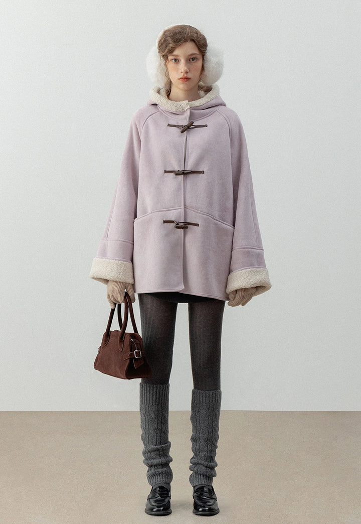 Women's Faux Suede Duffle Coat