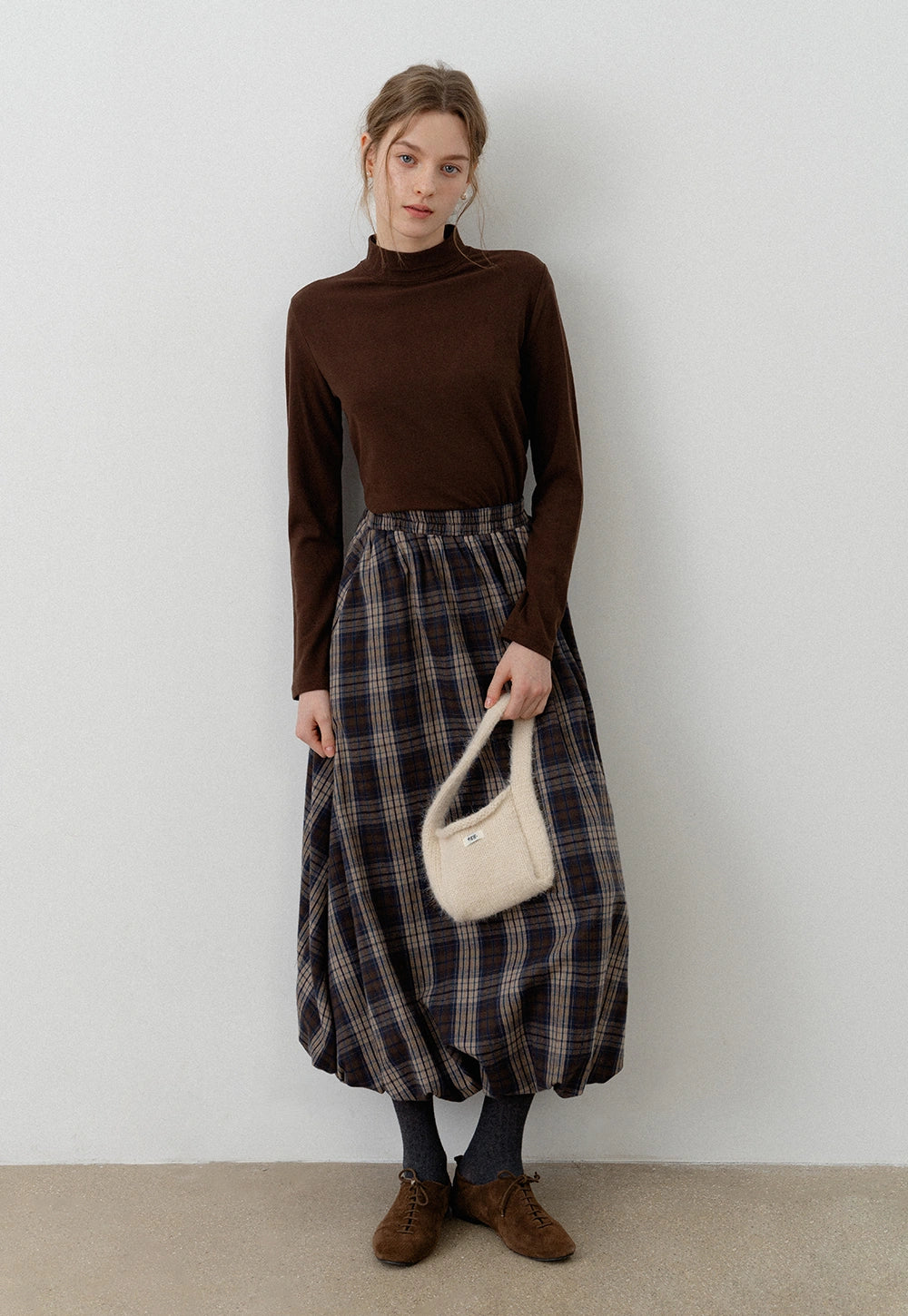 Women's Plaid A-Line Midi Skirt