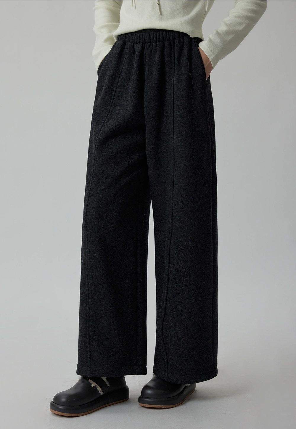 Women's Elastic Waist Fleece-Lined Casual Pants