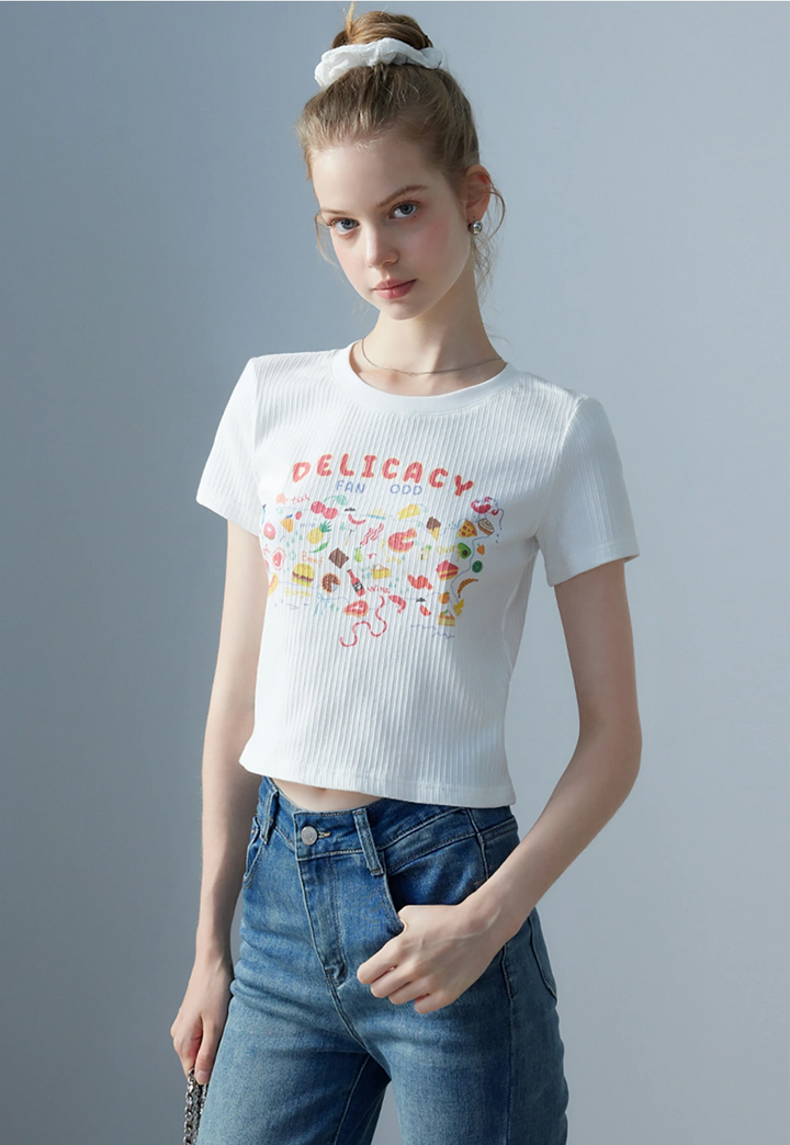 Camiseta con estampado Delicacy para mujer