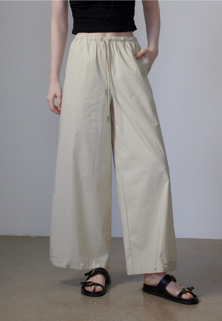 Pantaloni da donna con coulisse a gamba larga