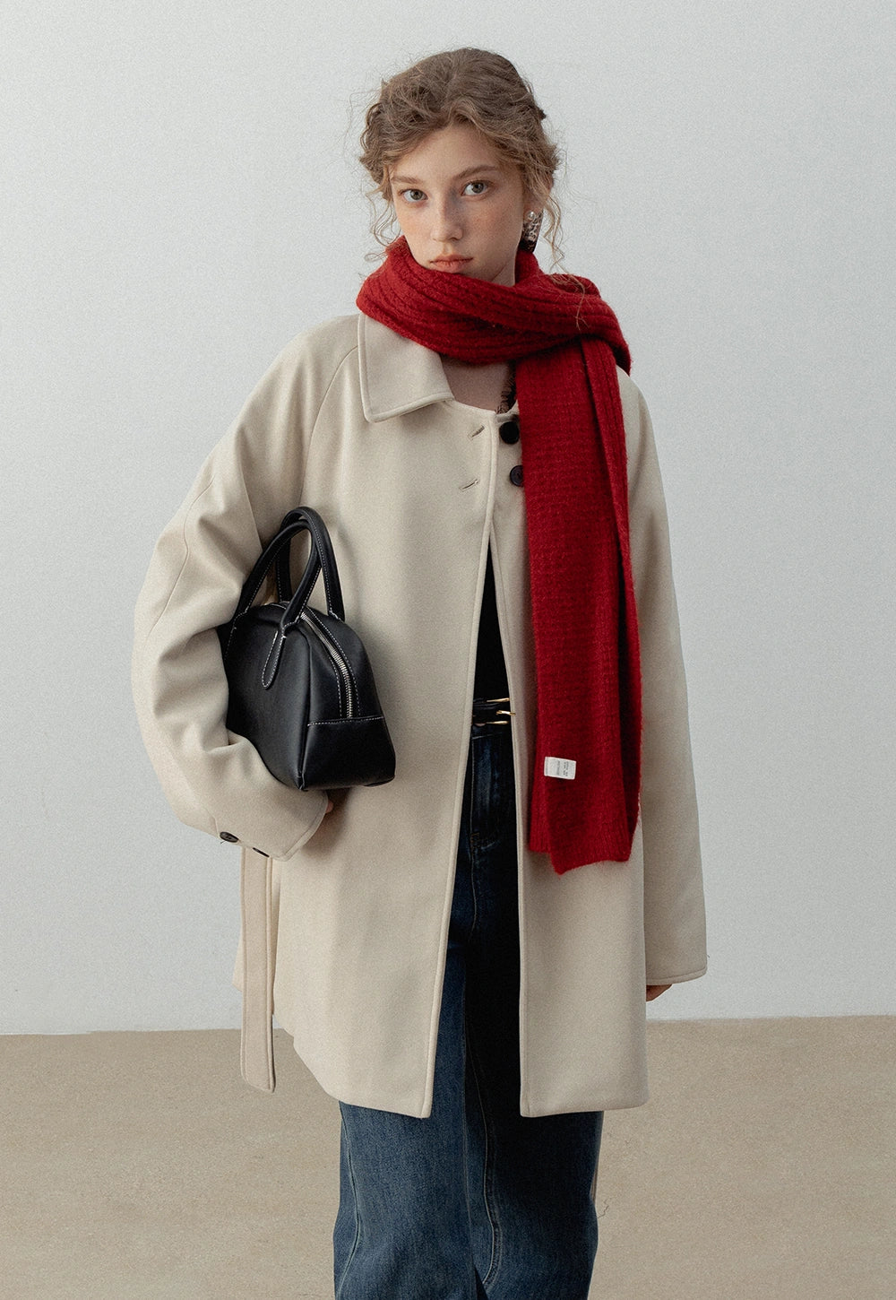 Women's Belted Wool Blend Coat