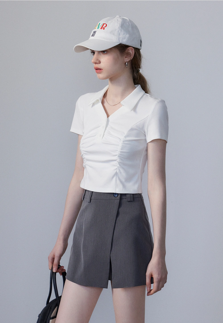 Women's Ruched Polo Shirt