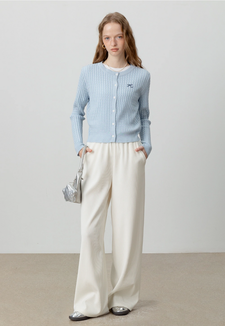 Wide-leg pleated Casual Pants