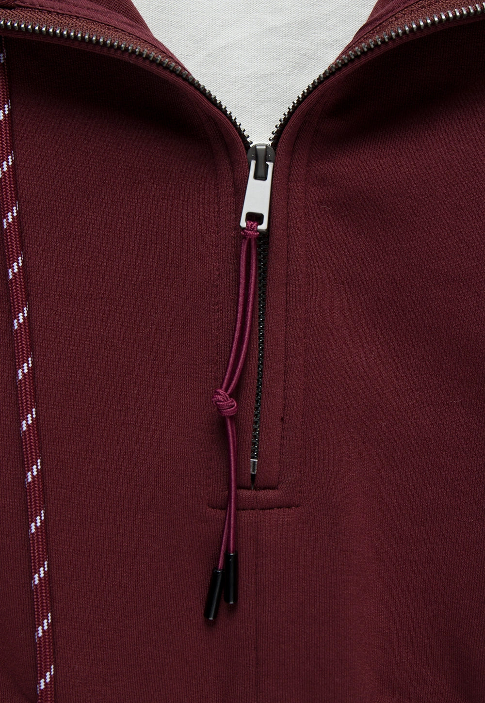 Half-Zip Pullover with Contrast Drawstrings