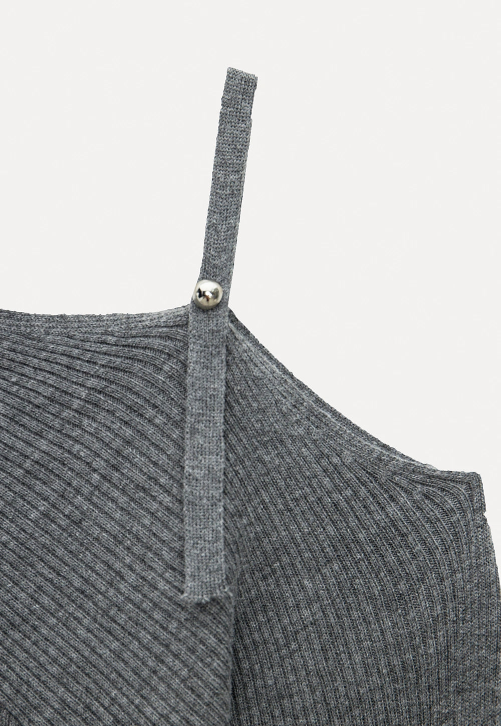 Asymmetrical Knit Top with Strap Detail