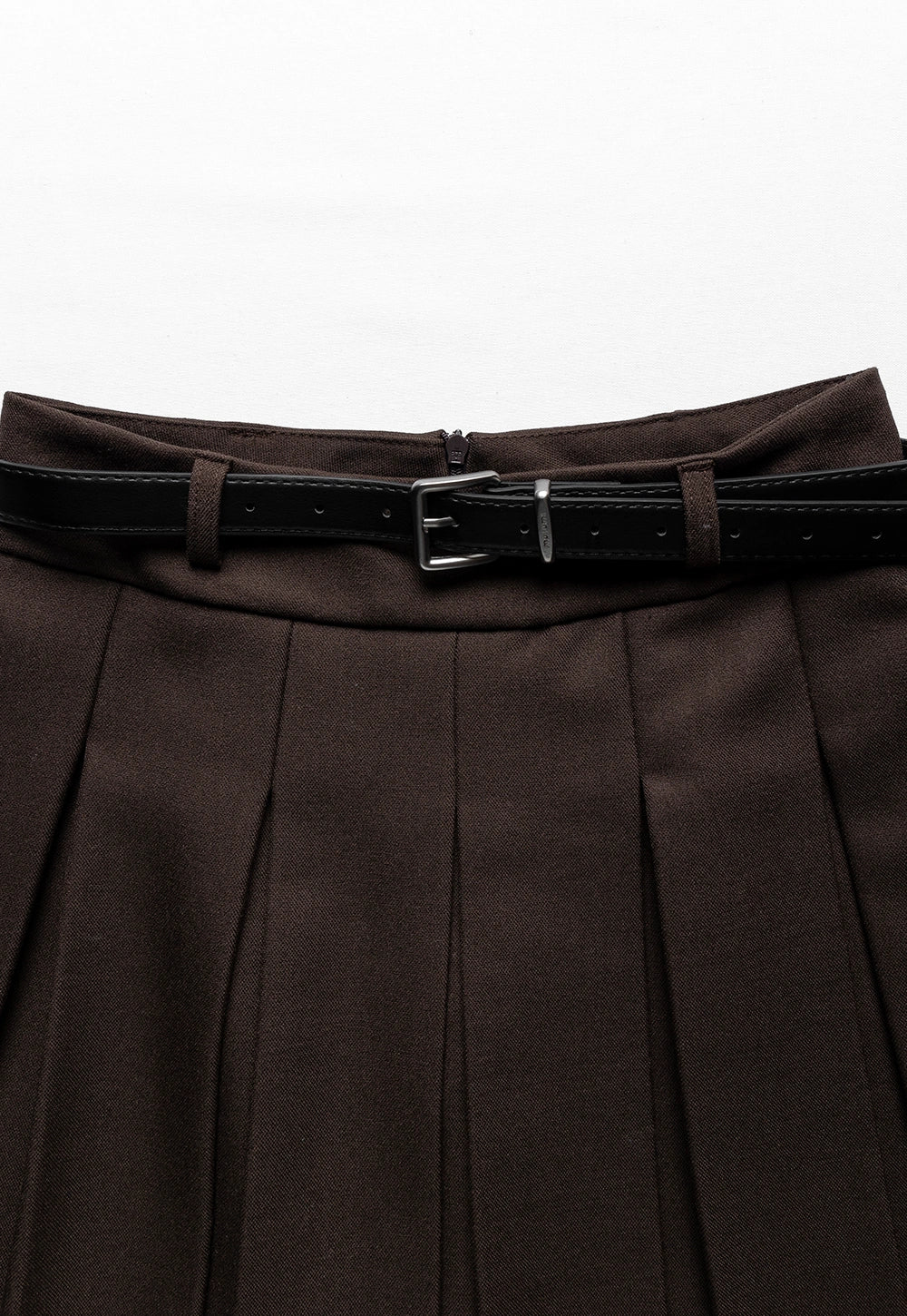 Women's Pleated Skirt with Belt Detail