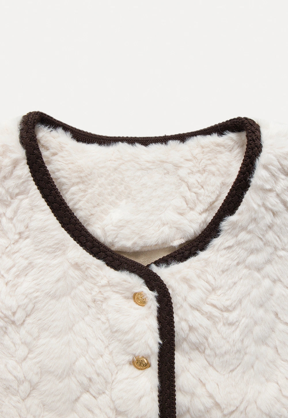 Faux Shearling Button-Up Vest