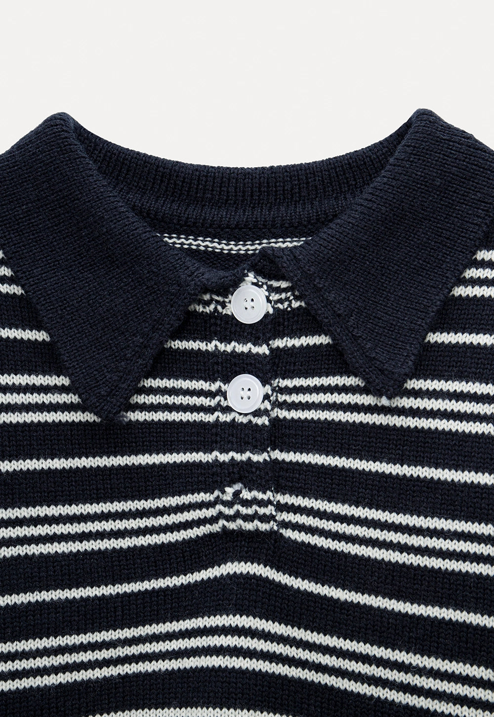 Classic Striped Knit Polo Sweater