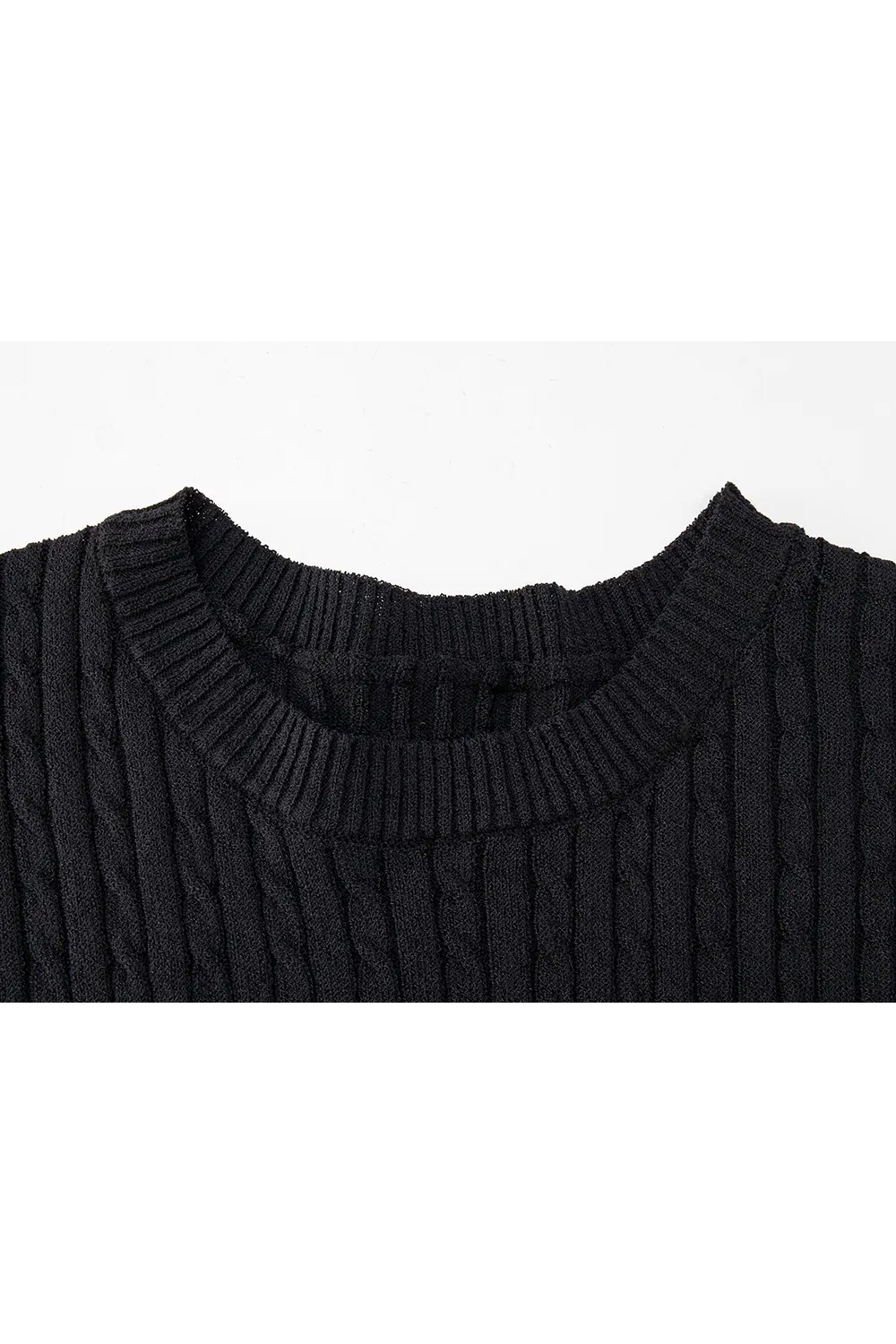 Sweater Berkait Lengan Pendek Berikat - Keselesaan Klasik