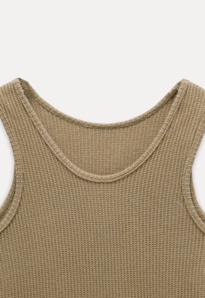 Casual Waffle Knit Tank Top