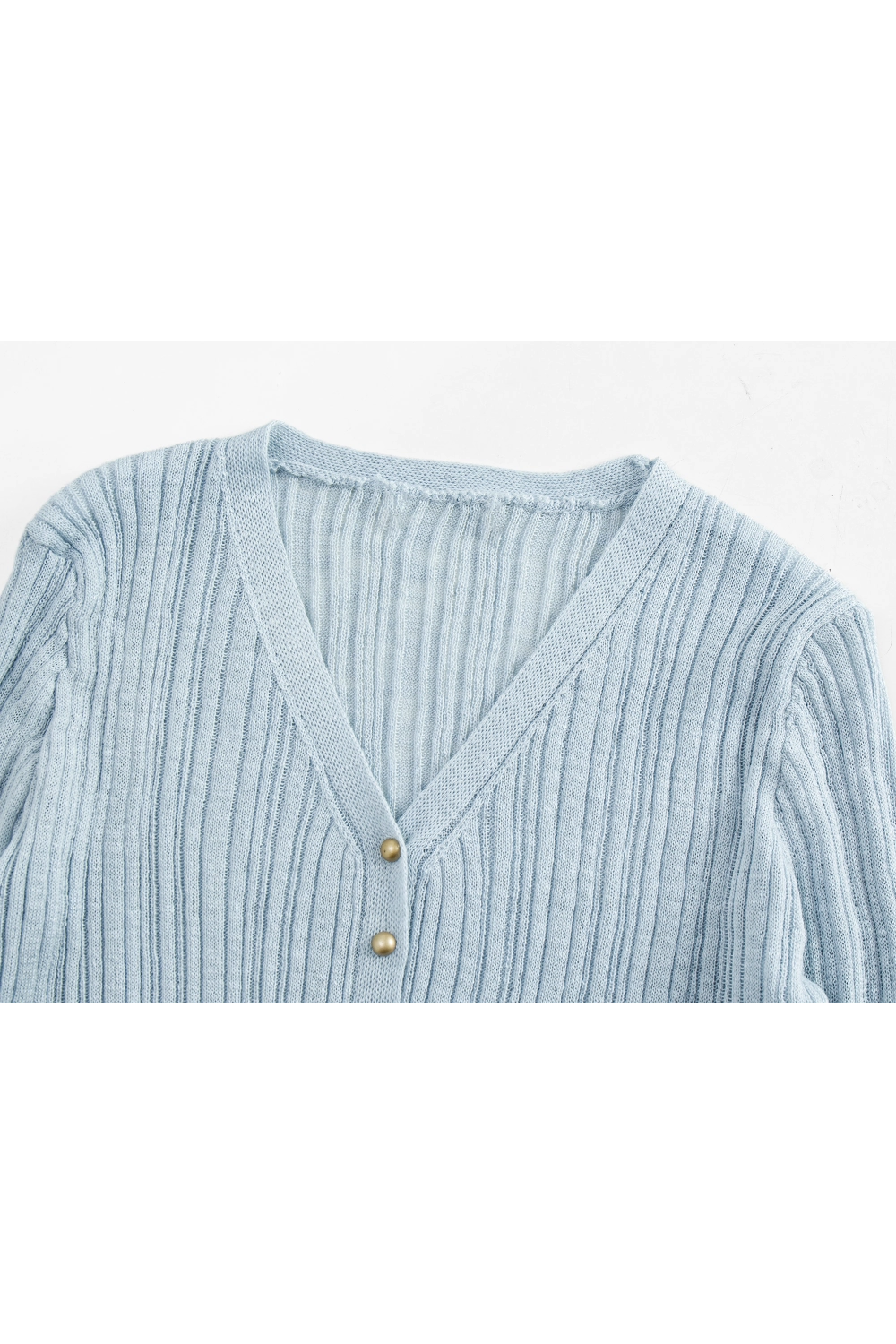 Cardigan tricoté boutonné à col en V pour femme