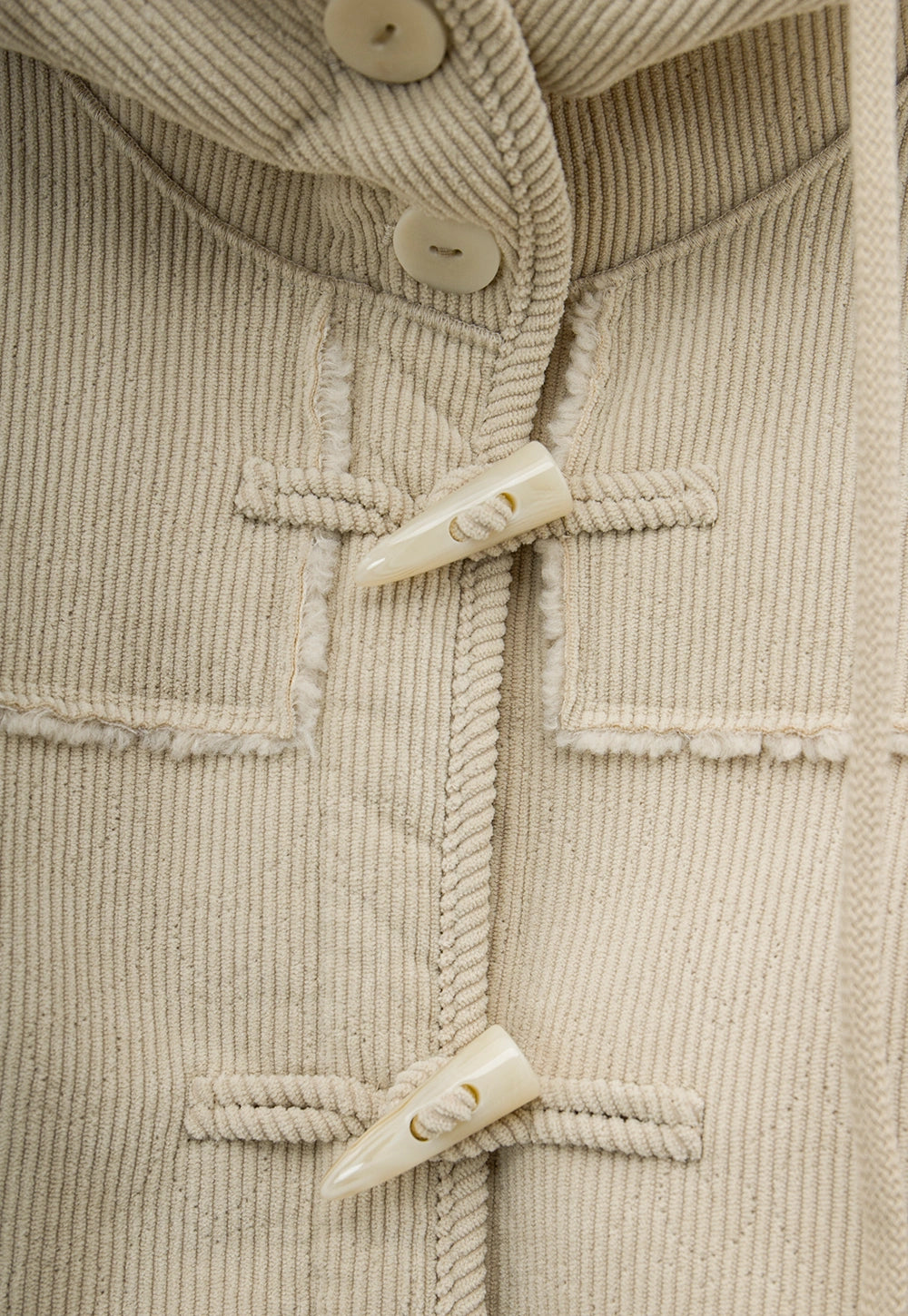 Women's Corduroy Toggle Hooded Coat