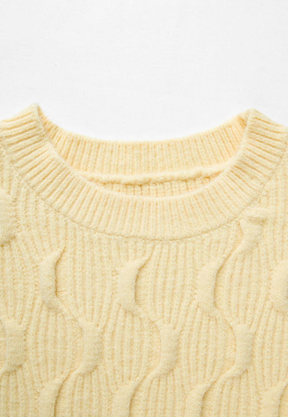 Women's Cable Knit Sweater with Drop Shoulders