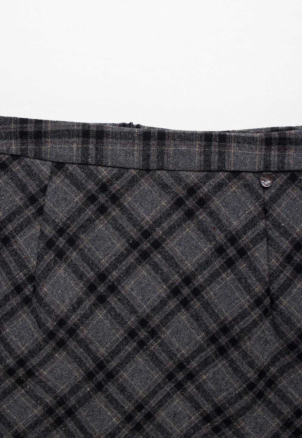 Plaid Patterned Wool Mini Skirt