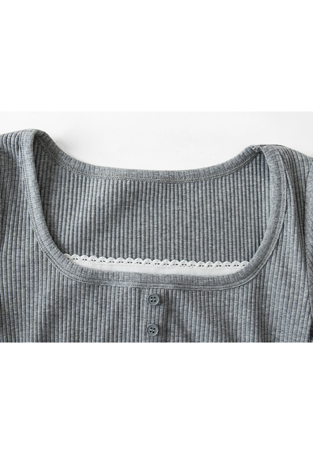 Women's Ribbed Button-Detail Midi Dress